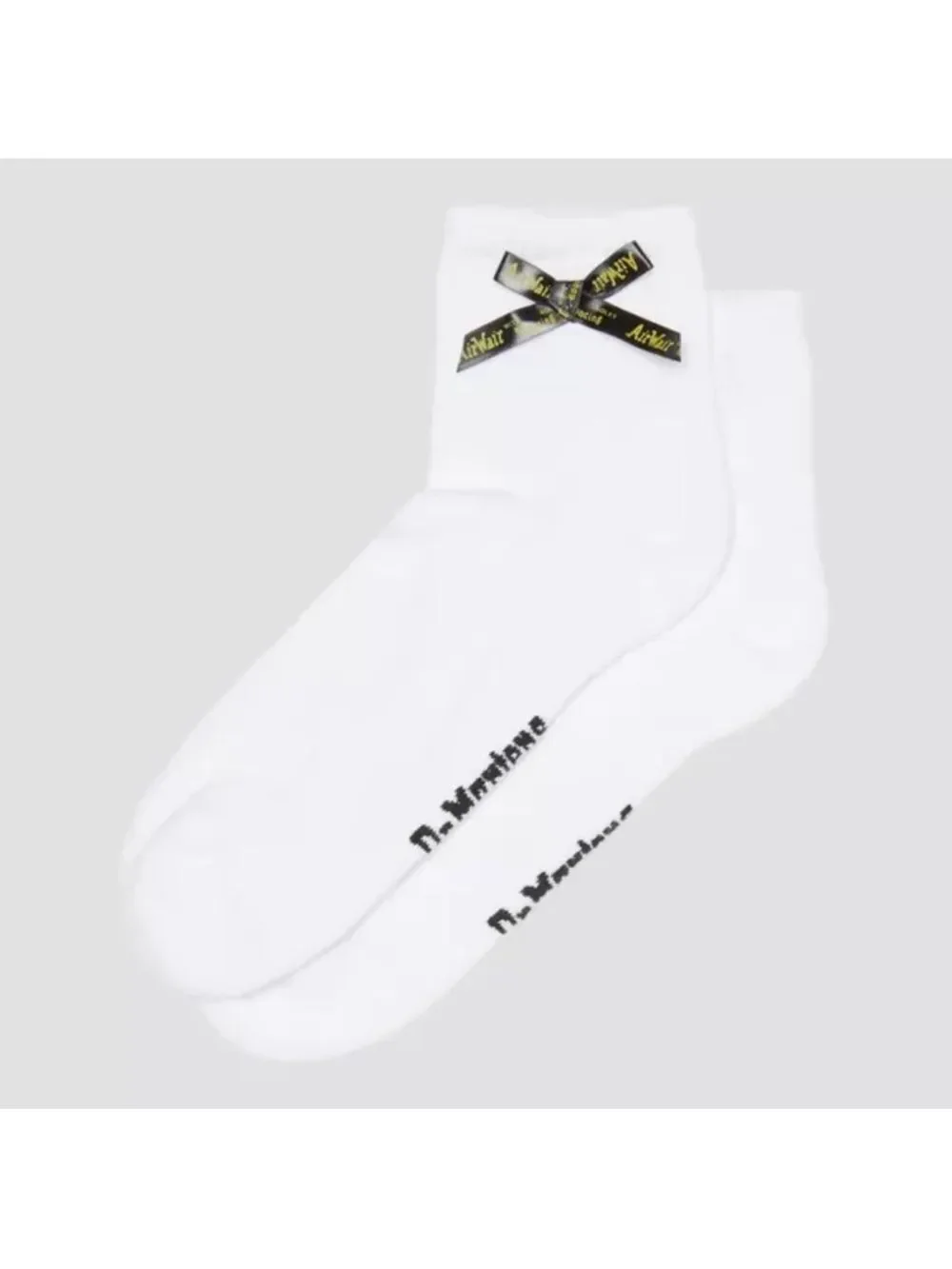 Dr. Martens M/L White Organic Cotton Blend Short Ankle Bow Socks